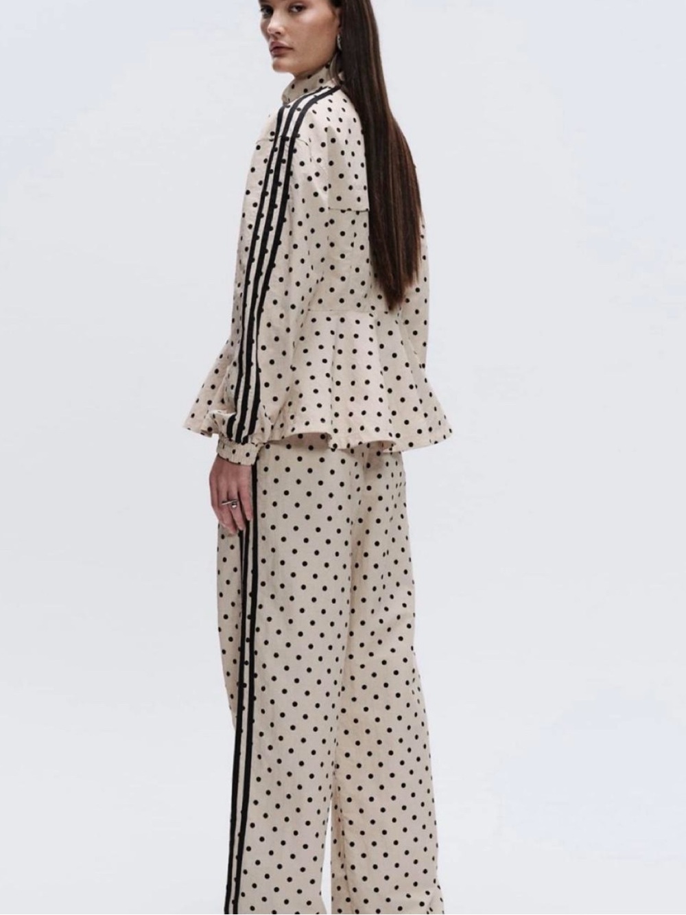 NWT adidas Originals x ASOS Stone and Black Polka Dot Track Jacket & Pants - Picture 2 of 10